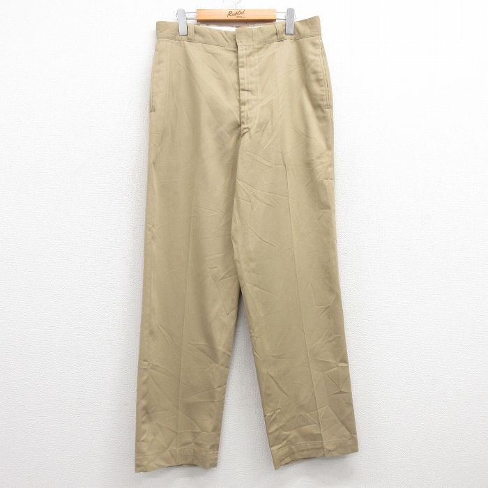 W34★古着 ビンテージ スラックス ミリタリー パンツ メンズ 70年代 70s アーミー ARMY USA製 ベージュ カーキ 25feb20 中古 ボトムス ロング