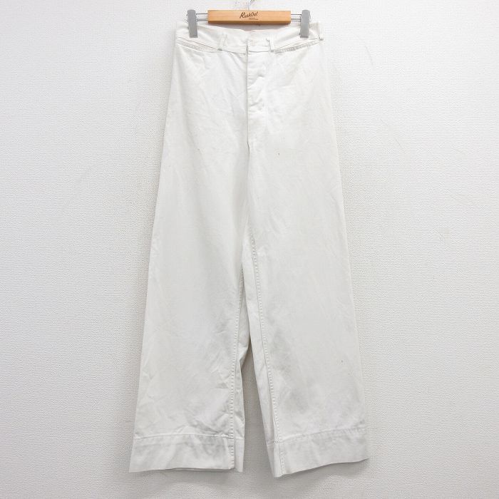 W28★古着 ビンテージ ミリタリー セーラー パンツ メンズ 60年代 60s 白 ホワイト 25feb21 中古 ボトムス ロング