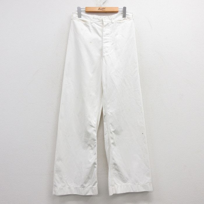 W30★古着 ビンテージ ミリタリー セーラー パンツ メンズ 60年代 60s 白 ホワイト 【spe】 25feb21 中古 ボトムス ロング