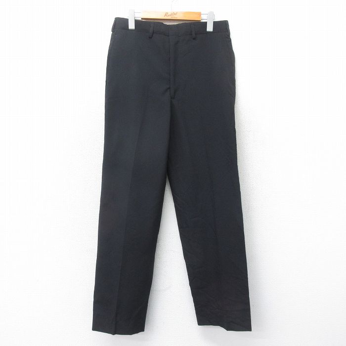 W31★古着 ミリタリー パンツ メンズ 80年代 80s USA製 黒 ブラック 25apr19 中古 ボトムス ロング