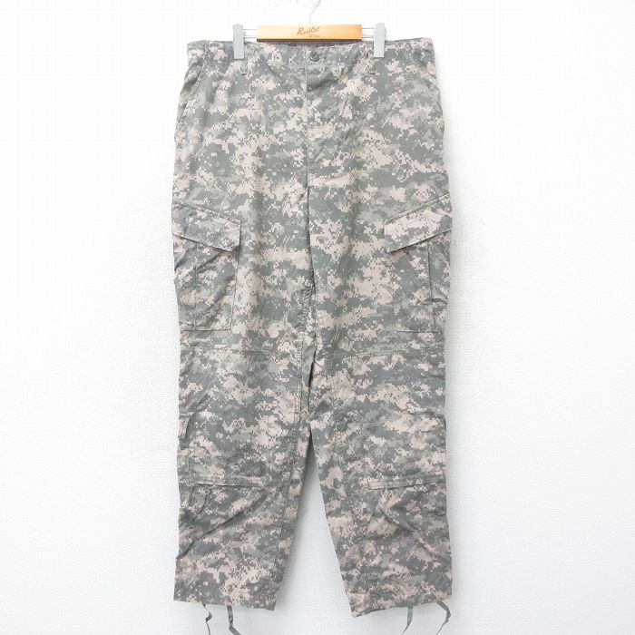 W39★古着 ミリタリー カーゴ パンツ メンズ 00年代 00s コンバット リップストップ デジタルカモ USA製 ベージュ カーキ 迷彩 25apr19 中古 ボトムス ロング