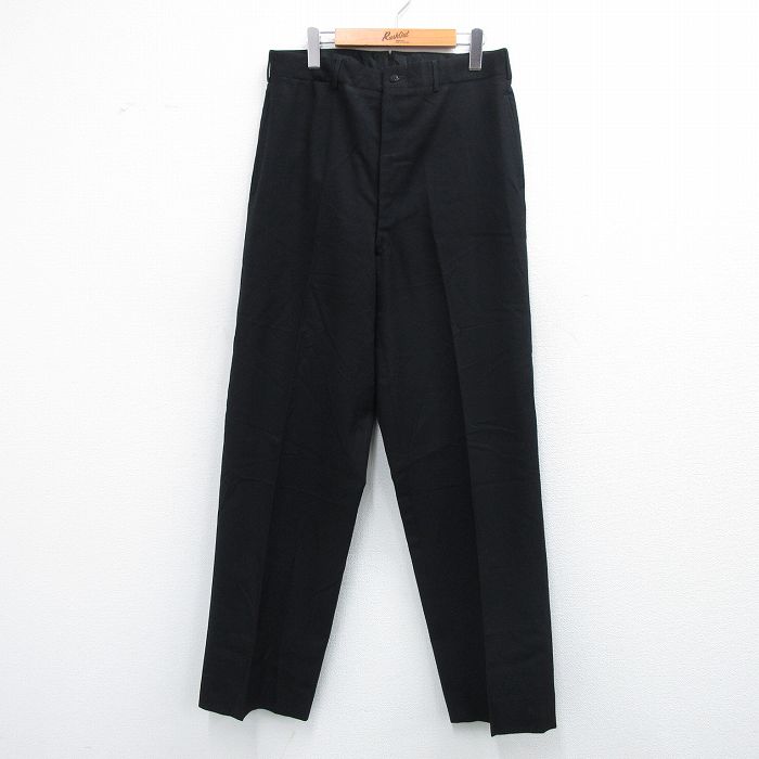 W32★古着 ビンテージ ミリタリー パンツ メンズ 50年代 50s NAVAL 黒 ブラック 【spe】 25oct07 中古 ボトムス ロング