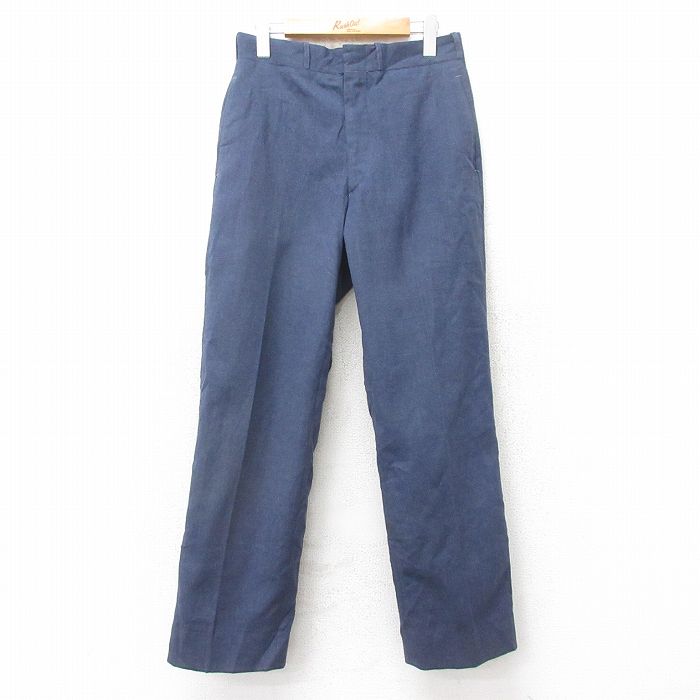 W30★古着 ビンテージ ミリタリー パンツ メンズ 60年代 60s ウール USA製 紺 25nov15