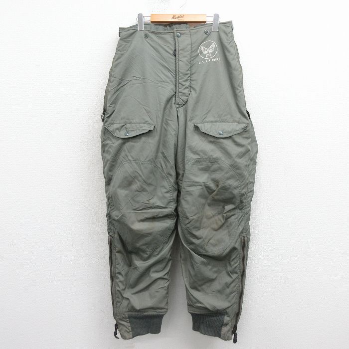 【20%OFF】W33★古着 ビンテージ ミリタリー パンツ メンズ 60年代 60s F-1B USAF フォースマーク付き USA製 緑【spe】 25nov26