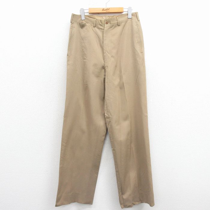 W32★古着 ビンテージ ミリタリー パンツ メンズ 60年代 60s NAVAL USA製 ベージュ 25dec15