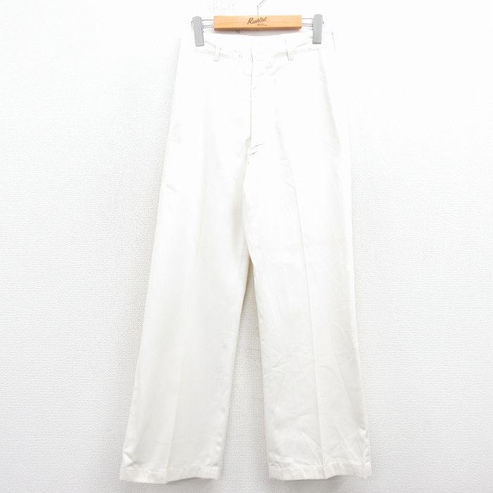 W29★古着 ビンテージ ミリタリー パンツ メンズ 70年代 70s フレア USA製 白【spe】 25dec15