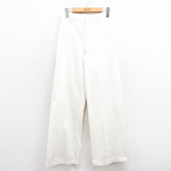 W29★古着 ビンテージ ミリタリー パンツ メンズ 70年代 70s フレア USA製 白【spe】 25dec15