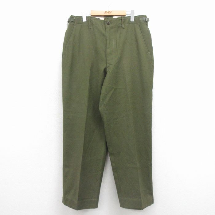W34★古着 ビンテージ ミリタリー フィールド パンツ メンズ 50年代 50s M-51 USA製 緑【spe】 26jan20