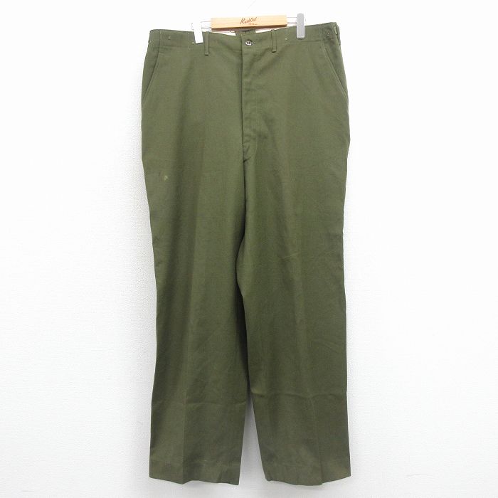 W37★古着 ビンテージ ミリタリー フィールド パンツ メンズ 50年代 50s M-51 USA製 緑【spe】 26jan20