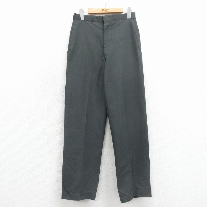 W29★古着 ミリタリー パンツ メンズ 80年代 80s USA製 濃緑 26jan24