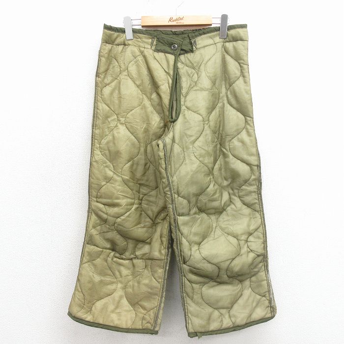 【20%OFF】ミリタリー 70s ライナーパンツ リップストップ グリーン W32 | 古着