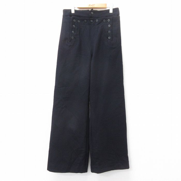 W31★古着 ビンテージ ミリタリー セーラー パンツ メンズ 70年代 70s ウール USA製 濃紺【spe】 26feb04