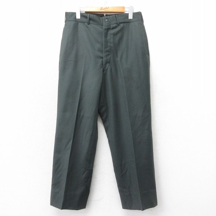 W31★古着 ミリタリー パンツ メンズ 70年代 70s ウール 濃緑 26feb04