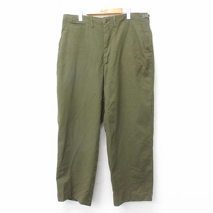 W37★古着 ビンテージ ミリタリー パンツ メンズ 50年代 50s M-51 ウール USA製 緑【spe】 26feb04