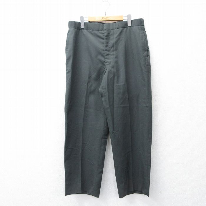 W36★古着 ミリタリー パンツ メンズ 80年代 80s ウール USA製 緑系 26feb28