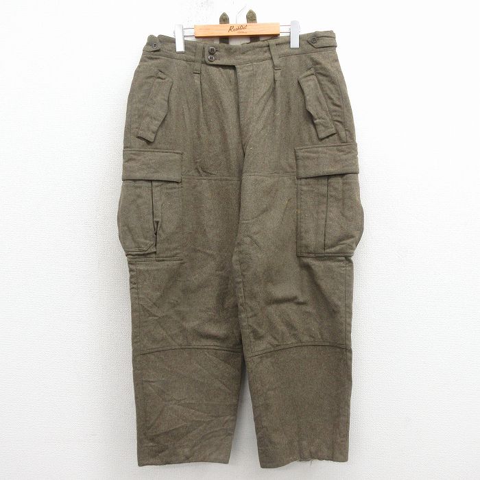 W34★古着 ビンテージ ミリタリー パンツ メンズ 60年代 60s ドイツ軍 濃緑 26apr09