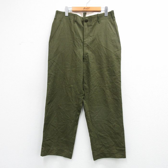 W33★古着 ビンテージ ミリタリー パンツ メンズ 50年代 50s M-51 USA製 緑 26apr21