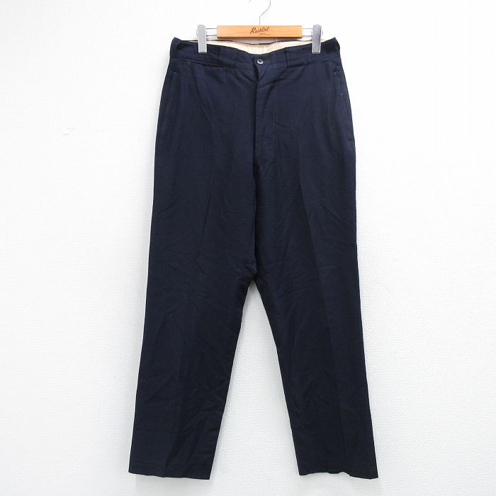 W32★古着 ビンテージ ミリタリー パンツ メンズ 50年代 50s 濃紺 26apr21
