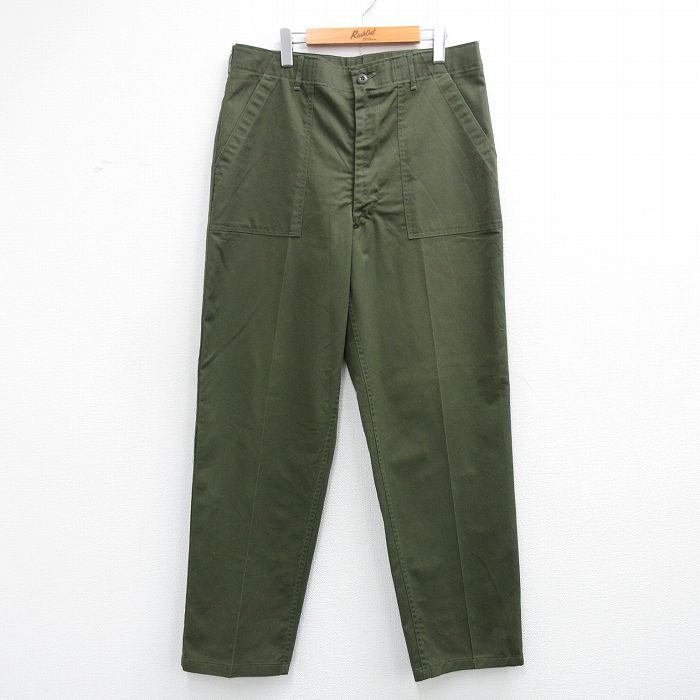 70s ベイカーパンツ ユーティリティ グリーン 実寸W36 | 古着