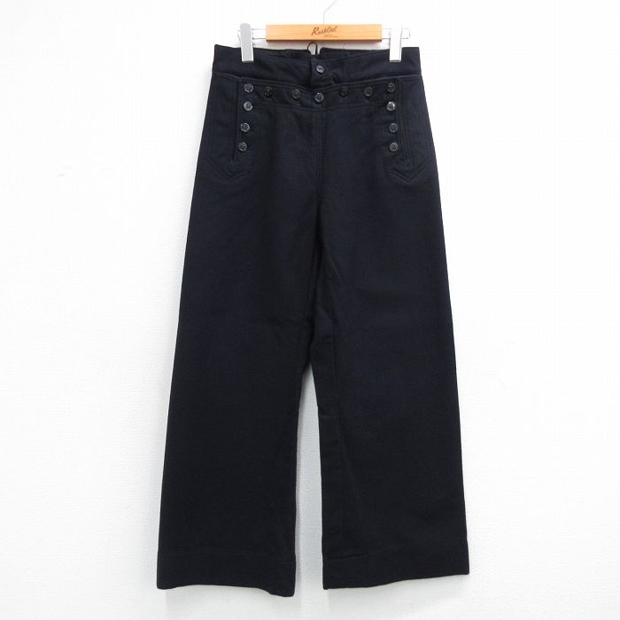 W29★古着 ミリタリー セーラー パンツ メンズ ウール USA製 濃紺 26apr21