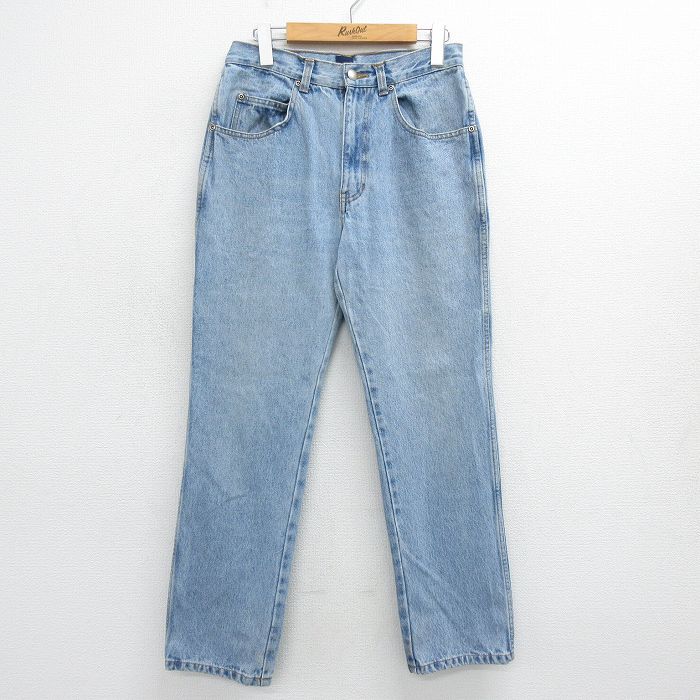 W30★古着 ベーシックエディションズ ジーンズ メンズ コットン 紺 ネイビー デニム 24feb14 中古 ボトムス ジーパン Gパン ロング パンツ