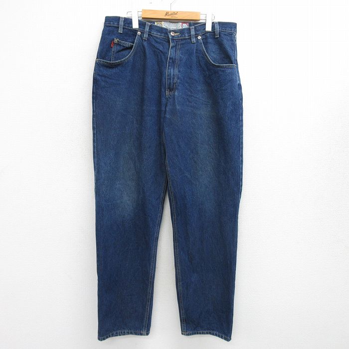 W36★古着 ビューグルボーイ ジーンズ メンズ 90年代 90s コットン 濃紺 ネイビー デニム 24may13 中古 ボトムス ジーパン Gパン ロング パンツ