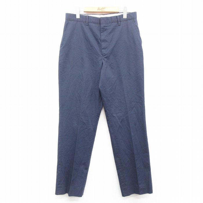 【30%OFF】W33★古着 ワーク パンツ メンズ 90年代 90s USA製 紺 ネイビー 24may23 中古 ボトムス ロング