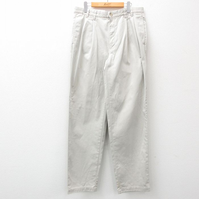 【30%OFF】W34★古着 バナナリパブリック BANANA REPUBLIC チノ パンツ チノパン メンズ 薄グレー 24jun07 中古 ボトムス ロング
