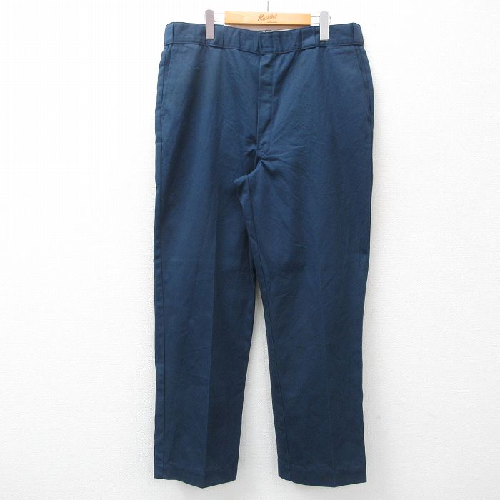 【50%OFF】W38★古着 ディッキーズ Dickies ワーク パンツ メンズ 80年代 80s USA製 タロン 紺 ネイビー 【spe】 24jun22 中古 ボトムス ロング