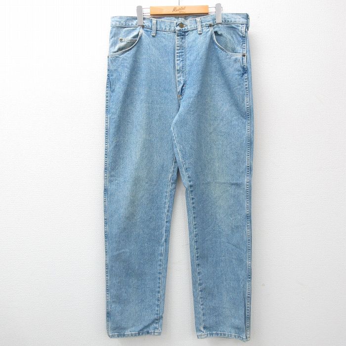 【50%OFF】W39★古着 ラングラー Wrangler ジーンズ メンズ 90年代 90s 大きいサイズ コットン USA製 紺 ネイビー デニム 24jul08 中古 ボトムス ジーパン Gパン ロング パンツ