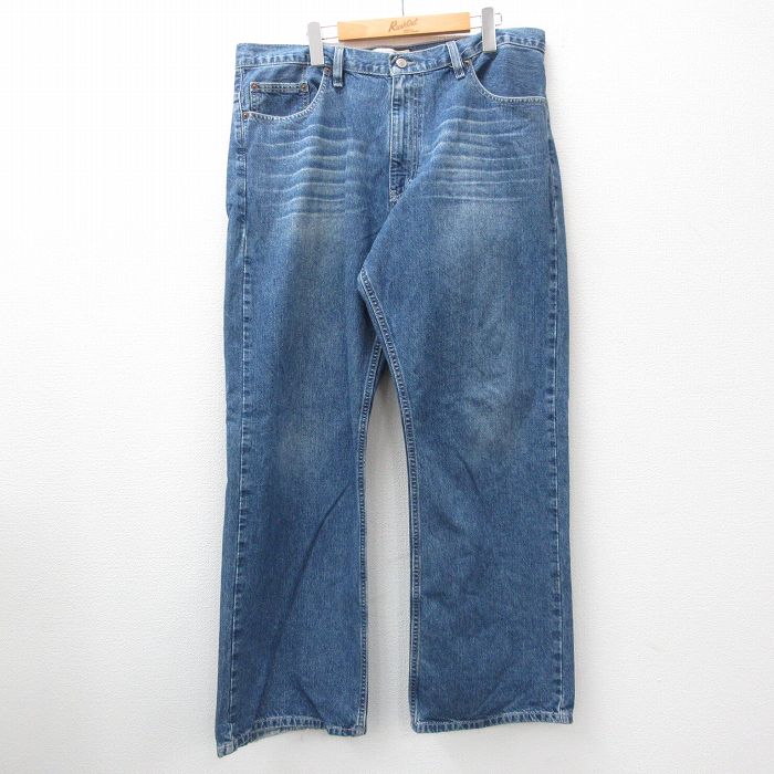 【50%OFF】W38★古着 エクスプレス ジーンズ メンズ ヒゲ コットン 紺 ネイビー デニム 24sep17 中古 ボトムス ジーパン Gパン ロング パンツ