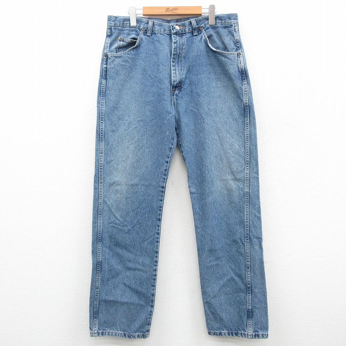 W36★古着 ラングラー Wrangler ジーンズ メンズ 00年代 00s 紺 ネイビー デニム 24sep19 中古 ボトムス ジーパン Gパン ロング パンツ
