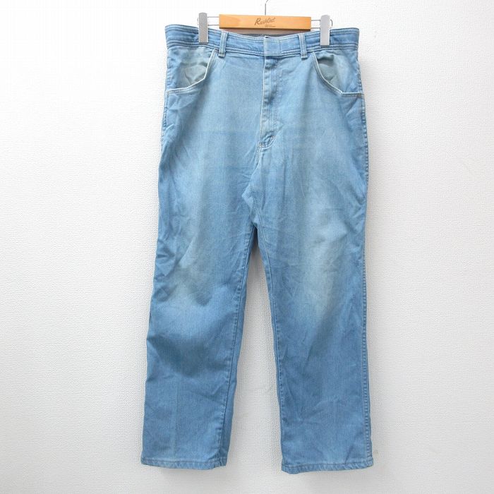 【30%OFF】W36★古着 ラングラー Wrangler ジーンズ メンズ 90年代 90s USA製 紺 ネイビー デニム 24sep25 中古 ボトムス ジーパン Gパン ロング パンツ
