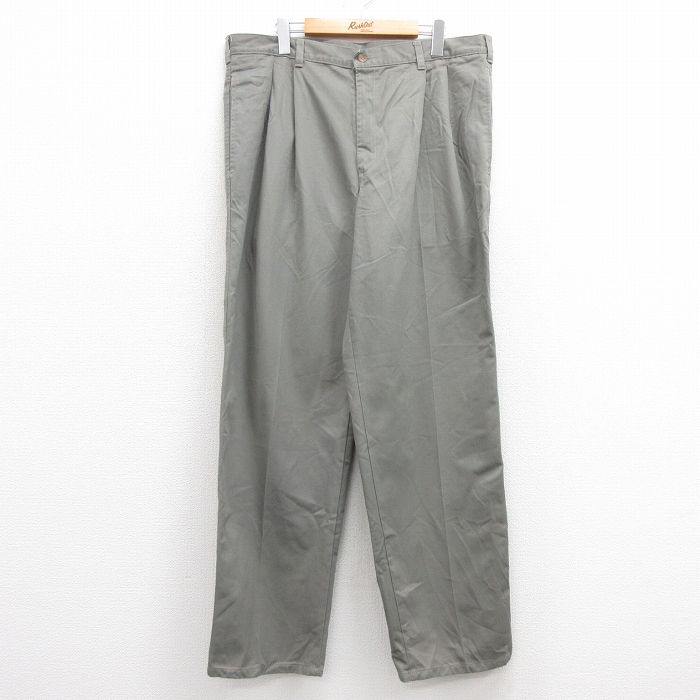 W38★古着 ダックスバック チノ パンツ チノパン メンズ 90年代 90s コットン USA製 タロン グレー 【spe】 24oct11 中古 ボトムス ロング
