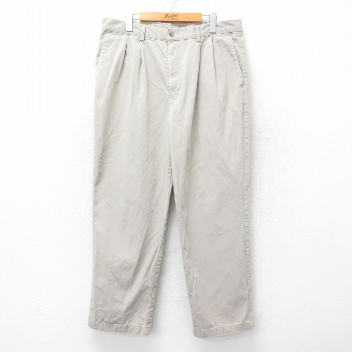 【20%OFF】W37★古着 ドッカーズ チノ パンツ チノパン メンズ コットン ベージュ カーキ 24nov05 中古 ボトムス ロング