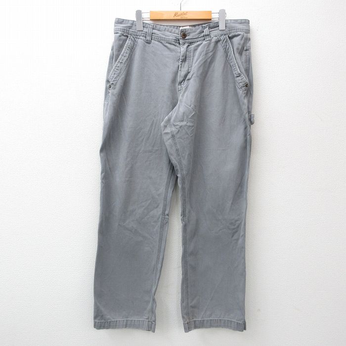 W35★古着 ペインター パンツ メンズ ダック地 コットン グレー 24nov05 中古 ボトムス ロング