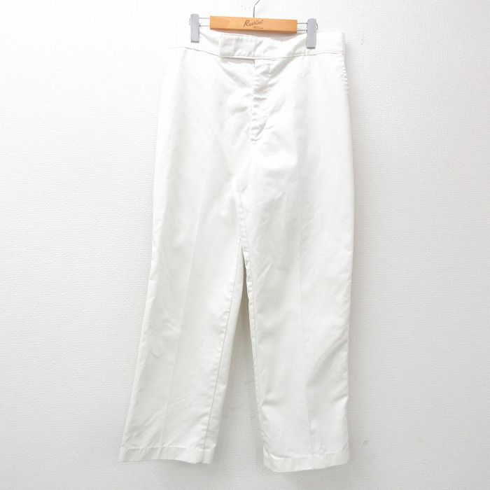 W33★古着 ワーク パンツ メンズ 90年代 90s USA製 白 ホワイト 24nov05 中古 ボトムス ロング