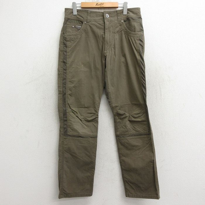 W32★古着 クール KUHL パンツ メンズ 濃緑系 グリーン 24nov06 中古 ボトムス ロング