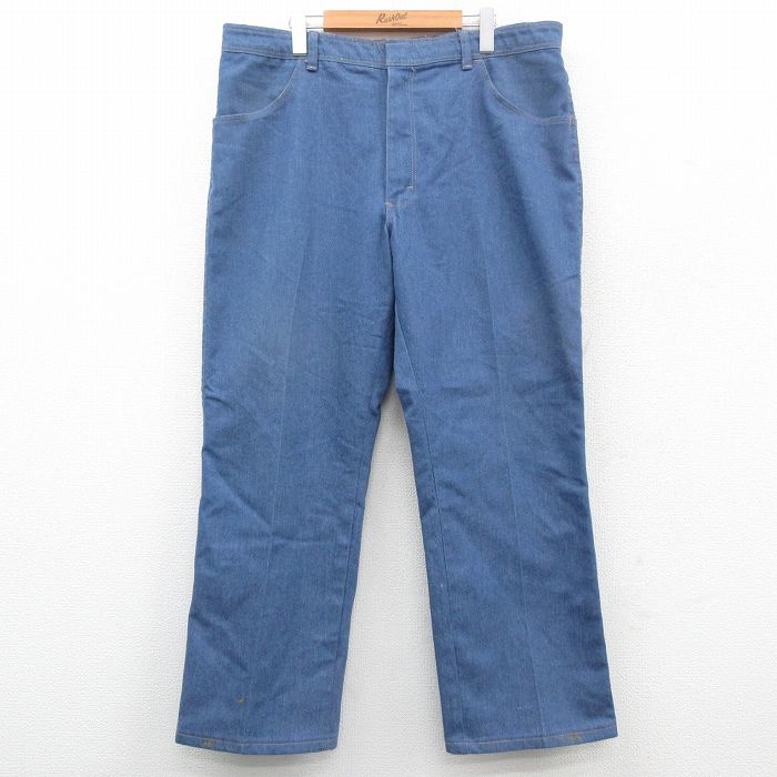 W40★古着 ラングラー Wrangler ジーンズ メンズ 90年代 90s 大きいサイズ USA製 紺 ネイビー デニム 24nov06 中古 ボトムス ジーパン Gパン ロング パンツ