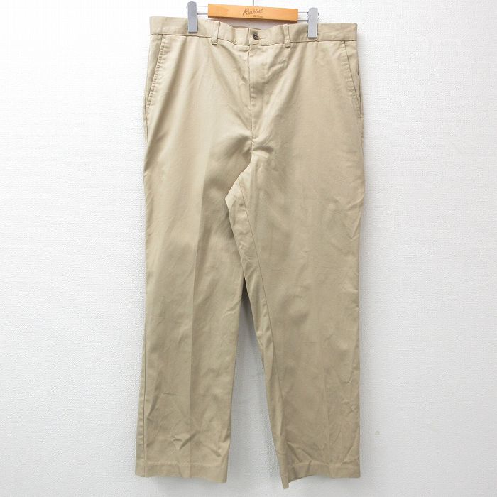 W37★古着 パンツ メンズ 90年代 90s ベージュ系 カーキ 24nov07 中古 ボトムス ロング