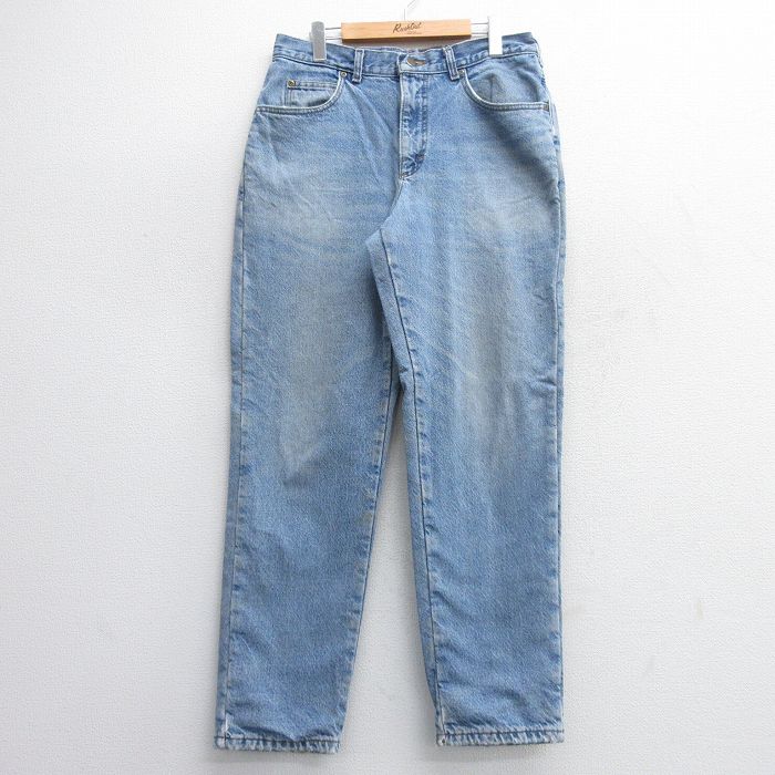 W34★古着 エルエルビーン LLBEAN ジーンズ メンズ 00年代 00s 紺 ネイビー デニム 内側フランネル 24nov07 中古 ボトムス ジーパン Gパン ロング パンツ