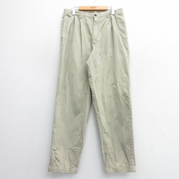 W34★古着 ギャップ GAP チノ パンツ チノパン メンズ 90年代 90s コットン ベージュ カーキ 24nov07 中古 ボトムス ロング