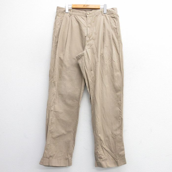 W36★古着 ラルフローレン Ralph Lauren ブランド チノ パンツ チノパン メンズ 90年代 90s 茶 ブラウン 【spe】 24nov07 中古 ボトムス ロング