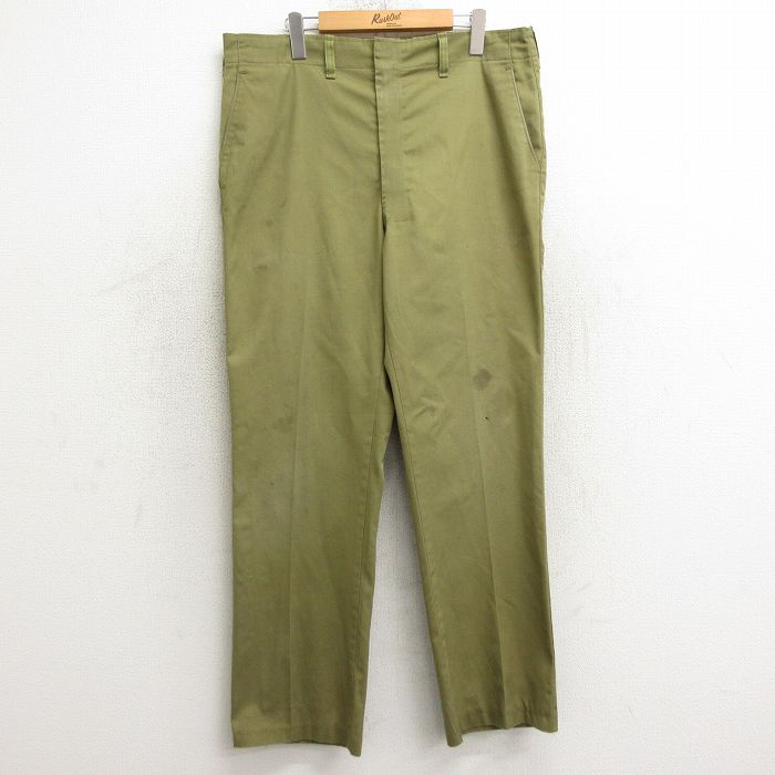 W36★古着 ボーイスカウト パンツ メンズ 80年代 80s タロン USA製 濃緑系 グリーン 24nov07 中古 ボトムス ロング