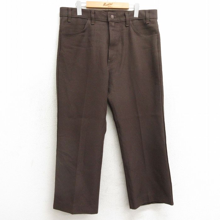 W36★古着 リーバイス Levis 517 パンツ メンズ 80年代 80s ブーツカット USA製 茶 ブラウン 24nov07 中古 ボトムス ロング