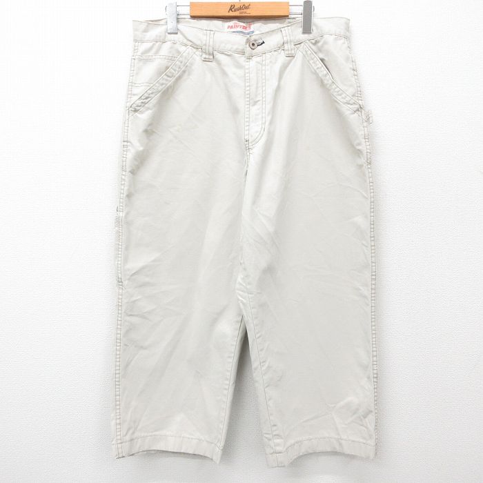 W36古着 オールドネイビー OLD NAVY ペインター パンツ メンズ 00年代 00s ダック地 コットン ベージュ カーキ 24nov09 中古 ボトムス ロング