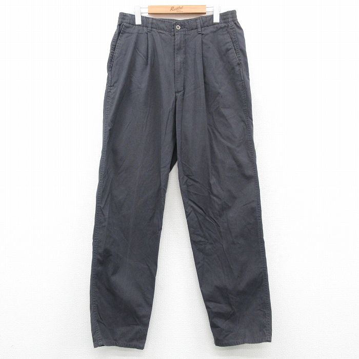 W34★古着 ドッカーズ パンツ メンズ 90年代 90s ダック地 コットン 濃グレー 24nov11 中古 ボトムス ロング