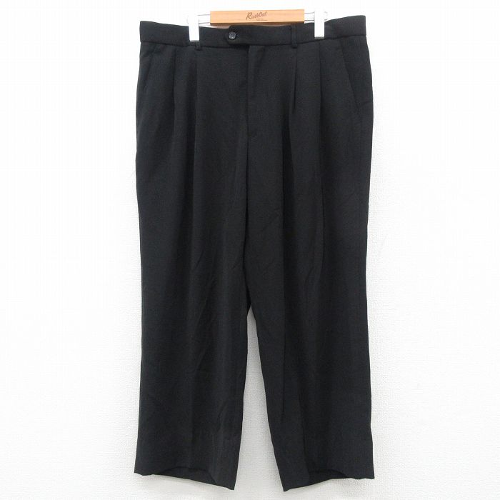 W38★古着 パンツ メンズ 黒 ブラック 24nov11 中古 ボトムス ロング