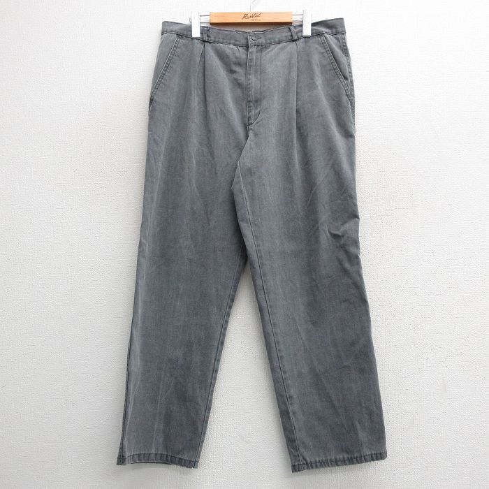 W36★古着 パンツ メンズ 90年代 90s グレー 24nov13 中古 ボトムス ロング