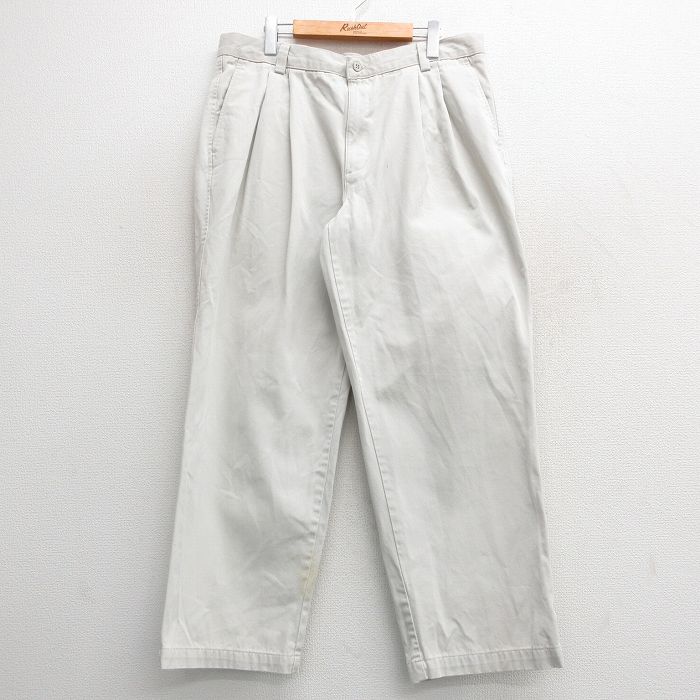 W37★古着 ドッカーズ チノ パンツ チノパン メンズ コットン 薄ベージュ カーキ 24nov13 中古 ボトムス ロング